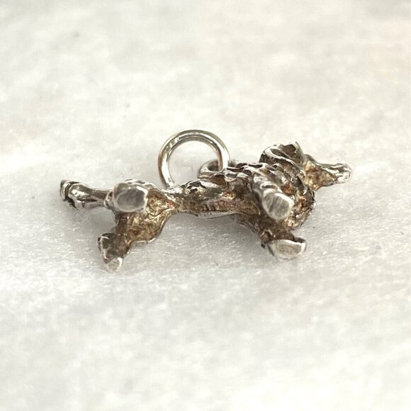 Solid Sterling Silver 925 3 Dimensional Poodle Dog Puppy Dog Charm Pendant - Picture 7 of 16